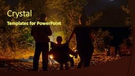  Presentation with bonfire - Theme having amazing-scene-in-night-camping background and a wine colored foreground