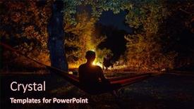  Presentation with camping - Slide set with amazing-scene-in-night-camping background and a wine colored foreground