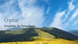  Presentation with rainbow scene - PPT theme enhanced with amazing-scene-in-summer-mountains background and a light blue colored foreground