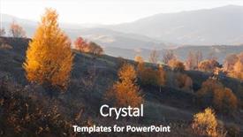  Presentation with multicolored autumn leaves orange yellow red - Slide set consisting of amazing scene on autumn mountains background and a  colored foreground