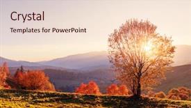  Presentation with yellow orange - Presentation theme featuring amazing scene on autumn mountains background and a lemonade colored foreground