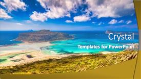  Presentation with scenery - Slide deck with amazing-scenery-of-balos-beach background and a teal colored foreground