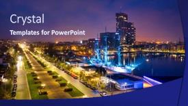  Presentation with scenery - Beautiful PPT layouts featuring amazing-scenery-of-kosciuszko-square backdrop and a violet colored foreground