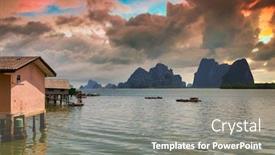  Presentation with scenery - Amazing theme having amazing-scenery-of-the-koh backdrop and a gray colored foreground