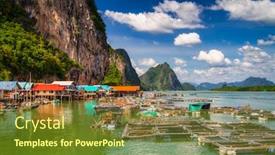  Presentation with scenery - Amazing PPT layouts having amazing-scenery-of-the-koh backdrop and a tawny brown colored foreground
