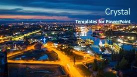  Presentation with shipyard - Presentation design featuring amazing-scenery-of-the-shipyard background and a ocean colored foreground