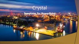  Presentation with shipyard - Slide set enhanced with amazing-scenery-of-the-shipyard background and a ocean colored foreground