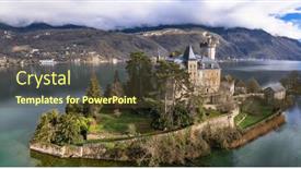  Presentation with amazing - Presentation theme consisting of amazing-scenic-lakes-of-european background and a tawny brown colored foreground