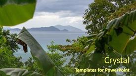  Presentation with tropical holiday - Beautiful slide set featuring amazing-scenic-view-of-sea backdrop and a tawny brown colored foreground