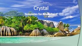  Presentation with amazing - Presentation having amazing seychelles la digue island background and a teal colored foreground