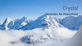  Presentation with region - Beautiful slides featuring amazing-snow-covered-peaks backdrop and a light blue colored foreground