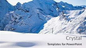  Presentation with amazing - Beautiful theme featuring amazing-snow-covered-peaks backdrop and a sky blue colored foreground