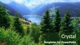  Presentation with alps - Theme enhanced with amazing summer morning on the fantastic speicher durlassboden lake alps austria europe background and a tawny brown colored foreground