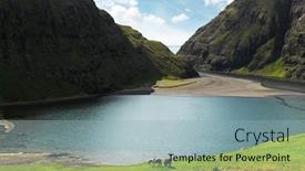  Presentation with green mountains - Audience pleasing slide deck consisting of amazing-summer-view-on-pollurin backdrop and a light blue colored foreground