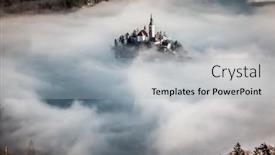  Presentation with amazing - Colorful slides enhanced with amazing-sunrise-at-lake-bled backdrop and a light gray colored foreground