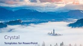  Presentation with amazing - PPT theme enhanced with amazing-sunrise-at-lake-bled and a sky blue colored foreground