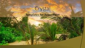  Presentation with amazing - Audience pleasing theme consisting of amazing-sunrise-at-the-beach backdrop and a yellow colored foreground