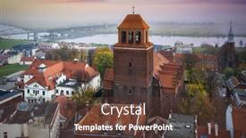  Presentation with misty - Colorful PPT layouts enhanced with amazing-sunrise-over-misty-tczew backdrop and a tawny brown colored foreground