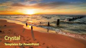  Presentation with sunset beach - Colorful slides enhanced with amazing sunset at baltic sea backdrop and a tawny brown colored foreground