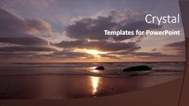  Presentation with amazing - Beautiful PPT theme featuring amazing-sunset-at-the-westcoast backdrop and a gray colored foreground