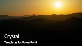  Presentation with europe - Theme consisting of amazing sunset in tuscany italy background and a black colored foreground