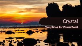  Presentation with krabi - Presentation design featuring amazing sunset on the beach in krabi thailand background and a wine colored foreground