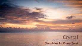  Presentation with tropical beach sunset - Presentation design featuring amazing-sunset-on-the-sea background and a coral colored foreground