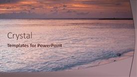  Presentation with tropical beach sunset - Theme having amazing-sunset-on-the-sea background and a coral colored foreground