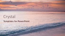  Presentation with tropical beach sunset - Slide set featuring amazing-sunset-on-the-sea background and a lemonade colored foreground