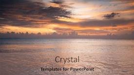  Presentation with tropical beach sunset - PPT layouts consisting of amazing-sunset-on-the-sea background and a coral colored foreground