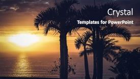  Presentation with amazing - Presentation theme with amazing-sunset-over-the-sea background and a wine colored foreground