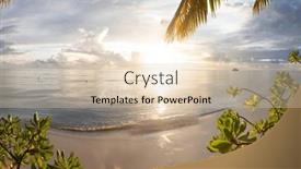  Presentation with island sunset - Slides featuring amazing-sunset-over-the-sea background and a lemonade colored foreground