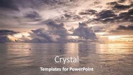  Presentation with island sunset - Theme consisting of amazing-sunset-over-the-sea background and a gray colored foreground