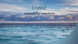  Presentation with island sunset - Presentation design having amazing-sunset-over-the-sea background and a teal colored foreground