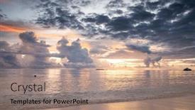  Presentation with island sunset - Slides with amazing-sunset-over-the-sea background and a coral colored foreground