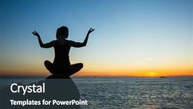  Presentation with yoga - PPT theme consisting of amazing sunset relax and health background and a ocean colored foreground