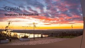  Presentation with poland - Presentation with amazing-sunset-the-vistula-river background and a seafoam green colored foreground