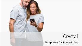  Presentation with fear racism - PPT theme consisting of amazing technologies - middle age hispanic couple texting background and a white colored foreground