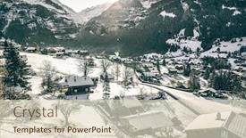  Presentation with alpine - PPT theme with amazing-touristic-alpine-village background and a lemonade colored foreground