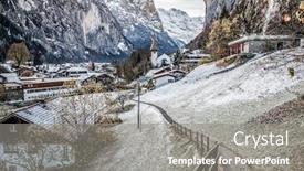  Presentation with winter in the swiss alps - Slide deck featuring amazing-touristic-alpine-village background and a gray colored foreground