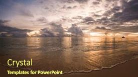  Presentation with tropical beach sunset - Slide set with amazing-tropical-beach-at-sunset background and a tawny brown colored foreground