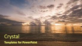  Presentation with tropical beach sunset - PPT layouts featuring amazing-tropical-beach-at-sunset background and a  colored foreground