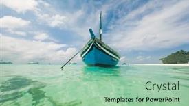  Presentation with clear water - Presentation theme featuring amazing-tropical-beach-background-white background and a mint green colored foreground