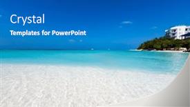  Presentation with clear water - PPT theme consisting of amazing-tropical-beach-background-white background and a gray colored foreground