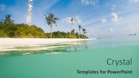  Presentation with clear water - PPT layouts having amazing-tropical-beach-background-white background and a seafoam green colored foreground