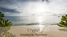  Presentation with clear water - Presentation theme enhanced with amazing-tropical-beach-background-white background and a coral colored foreground