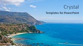  Presentation with green mountains - Slides featuring amazing-tropical-panoramic-view background and a light blue colored foreground