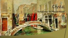  Presentation with artwork - PPT theme featuring amazing venice - artwork in painting background and a yellow colored foreground