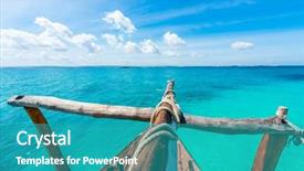  Presentation with blue sky - PPT theme featuring amazing-view-of-blue-sky background and a teal colored foreground