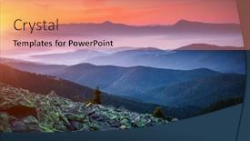  Presentation with mountain view - Presentation theme having amazing-view-of-distant-mountain background and a coral colored foreground